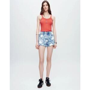 RE/DONE Size 26 70s High Rise Denim Shorts Splash Jean Cutoff $215 msrp G14-8